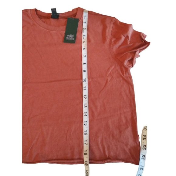 𝅺nwt Wild Fable Rust Roll Tab Sleeve Cropped T-shirt XS‎ - Picture 10 of 11